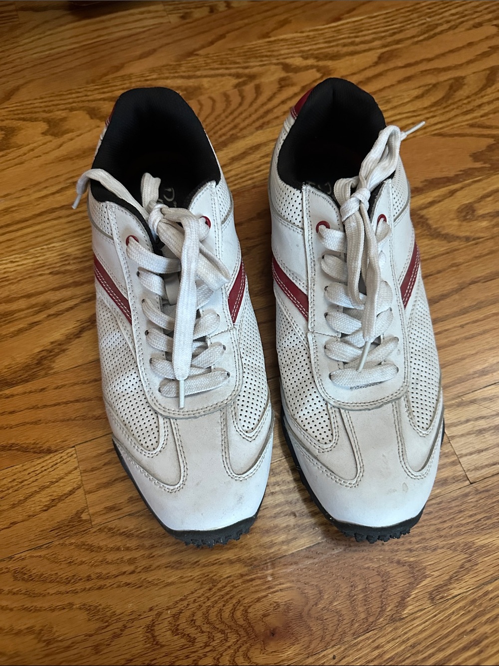 Original Penguin White Golf shoes with Red Accent Stripes